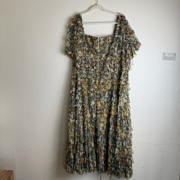 Mac Duggal NWT Multicolor Short Sleeve
Micro Ruffle Tea Length Dress - Picture 8 of 10